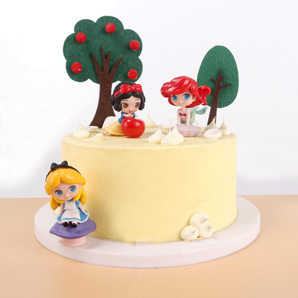 3Pcs/Set Kawaii Anime Figure Fairy Tale Princess Snow White Cinderella Vinyl Bell Ariel Action Figure Doll Model Toys Gift
