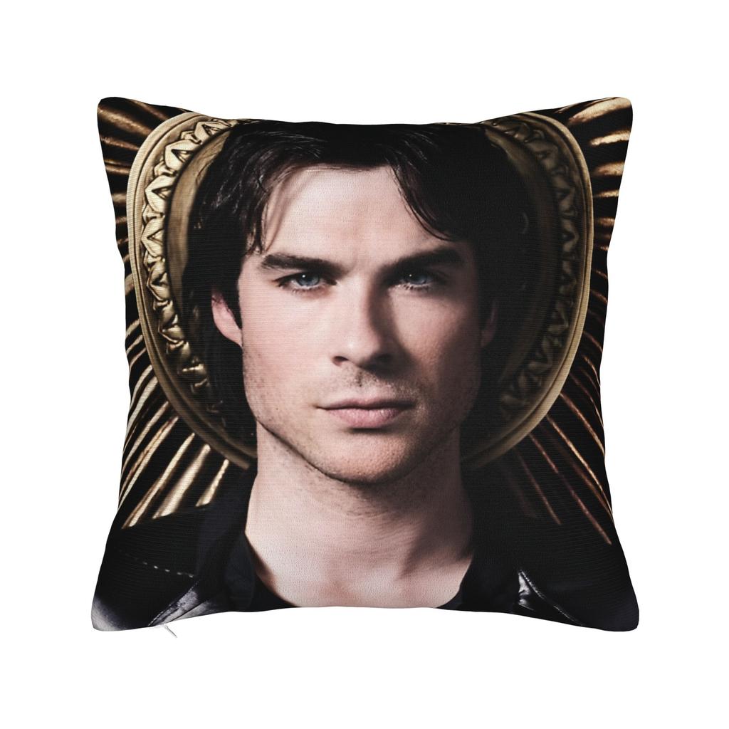 Ian Somerhalder Pillowcase Printed Polyester Cushion Cover Decorations Damon Salvatore Cat Throw Pillow Case Cover