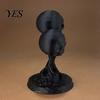 Fluid Skull Art Piece Integrated Molding Process Figure, 3D Printed Double Ornament, Abstract Sculpture Statue, Dark Style Decoration for Living Room