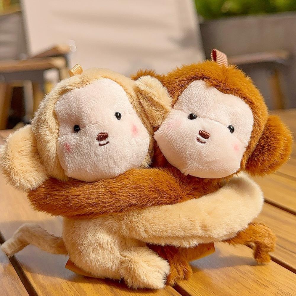 Creative Hugging Animal Doll Keychain Plush Cartoon Bag Pendant Soft Funny Friends Key Ring Couple Kids Gift