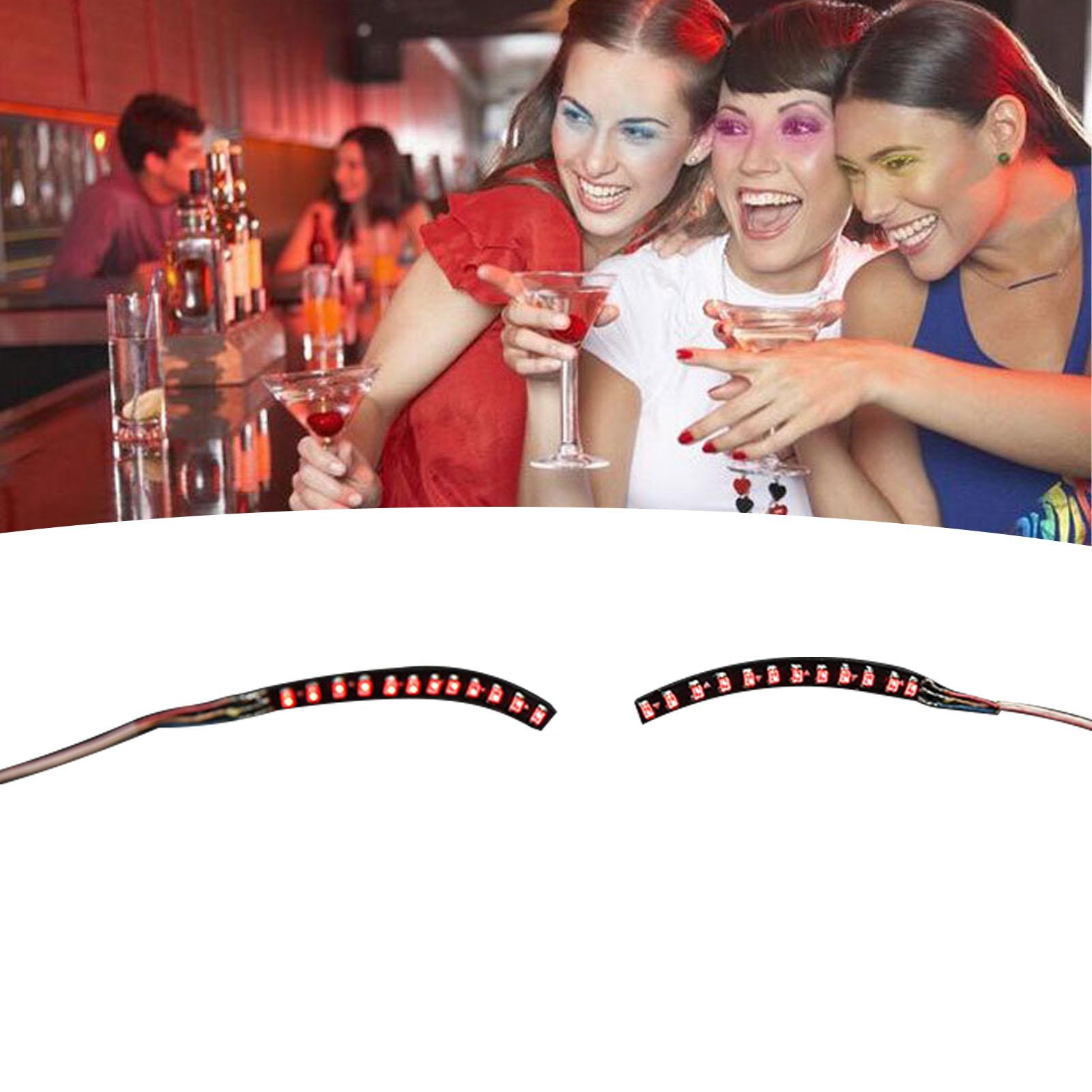 

LED False Eyelashes Light Lightweight Stylish Reliable Luminous False Eyelashes Light for Party Bars Nightclubs red