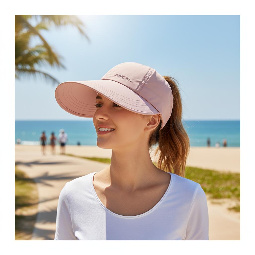 Wide Brim Sun Hat For Women UV Protection Baseball Cap Lightweight Breathable Adjustable Fit for Outdoor Travel Beach