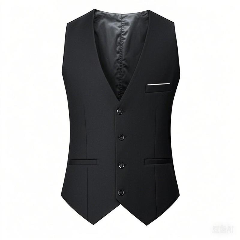 Mens Formal V Neck Single Breasted Suit Vest