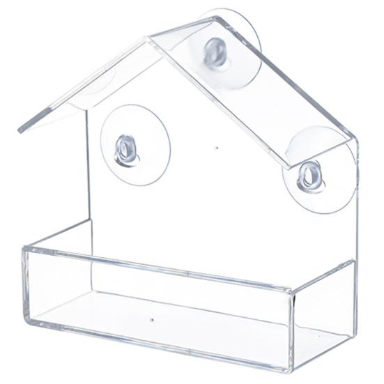 Fuglemater Sterk sugekopp Design Akryl Fuglemater Enkel å rengjøre Fuglematbeholder for hage