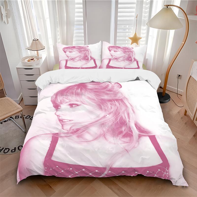 3Pcs Pink Fashion Portrait Bedding Sets For All Sizes New 3D Printed Bed Cover Comforter Duvet Cover Pillowcase Bedroom Decoration
