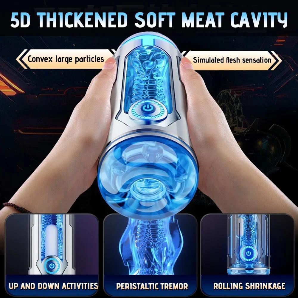 Automatic Male Masturbator Penetration Insert Powerful Suction Cup Heating Rod Penis Trainer Pocket Pussy Adult Sex Toy 18+