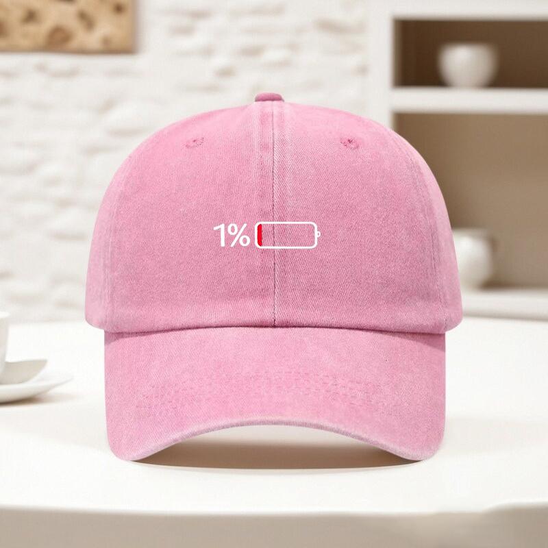 An interesting Low battery printed adjustable baseball cap breathable Baseball Cap casual outdoor sports baseball cap