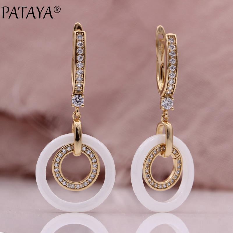 Pendientes Largos De Cerámica En Blanco Y Negro Esféricos De Pendientes Largos De Cerámica En Blanco Y Negro Esféricos De