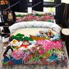 Bettbezug-Set im japanischen Stil, King-Size-Bett, Queen-Size-Bett, Ukiyo-e-Motiv, Wellenmuster, Polyester-Bettwäsche-Set, Fuji-Berg, exotischer Stil