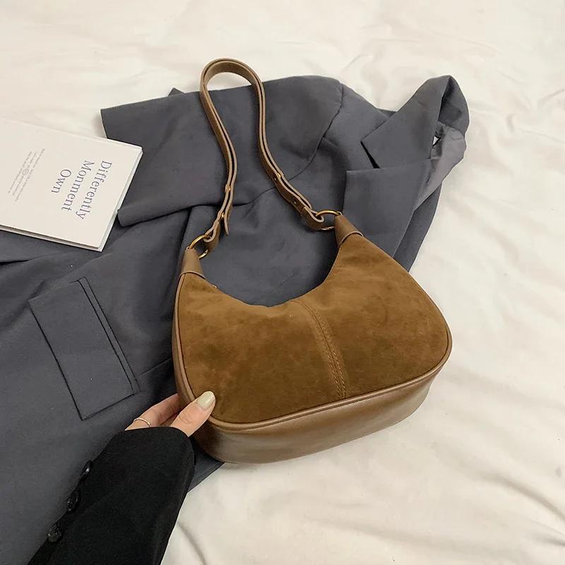 Small PU Leather Underarm Bags Lady Shoulder Bag for Women  Winter New Trend Crossbody Bag Y2K Handbags AVE