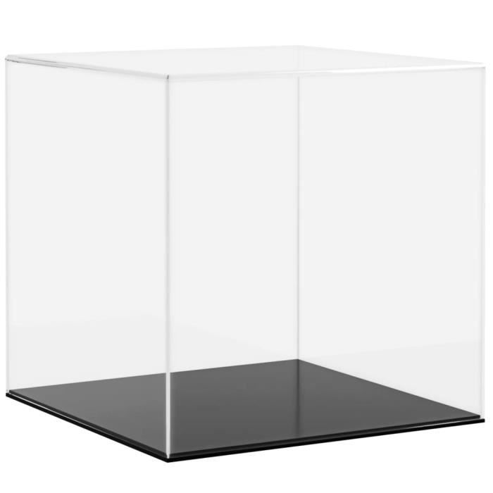 Display Box - Acrylic - 30x30x30 Cm - Transparent - Black - Dustproof