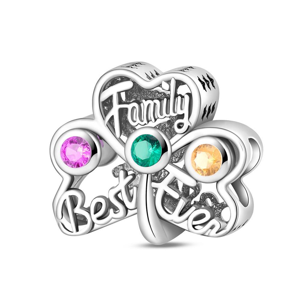 S925 Silver DIY Charm Bead Pendant For Handmade Bracelet Necklace Jewelry Making Family Valentine's Day Gift Accessories