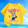 Crazy Zootopia Judy Rabbit Cartoon Printed Children's T-shirt Parent Child Wear Multi Color Optional Summer Wear