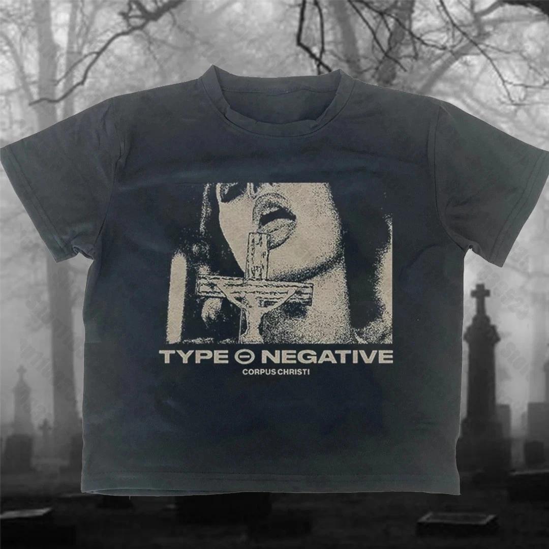 Type O Negative Graphic Crop Top Y2K Gothic Grunge Band Shirt Womens Black S-XXL XL