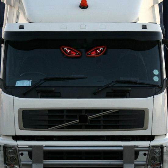 Vehicle Exterior Glow Display Solar Demon Eye Car Window Light, Waterproof Wireless Dynamic Warning Sign with Suction Auto Interior