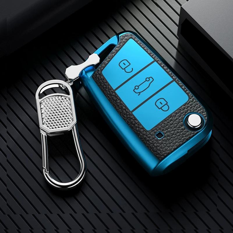 Car Key Cover For Vw Golf 7 Gti Polo T-Cross T-Roc Touran Tiguan Skoda Octavia Rapid Kodiaq Fabia Seat Ibiza Leon Ateca Arona
