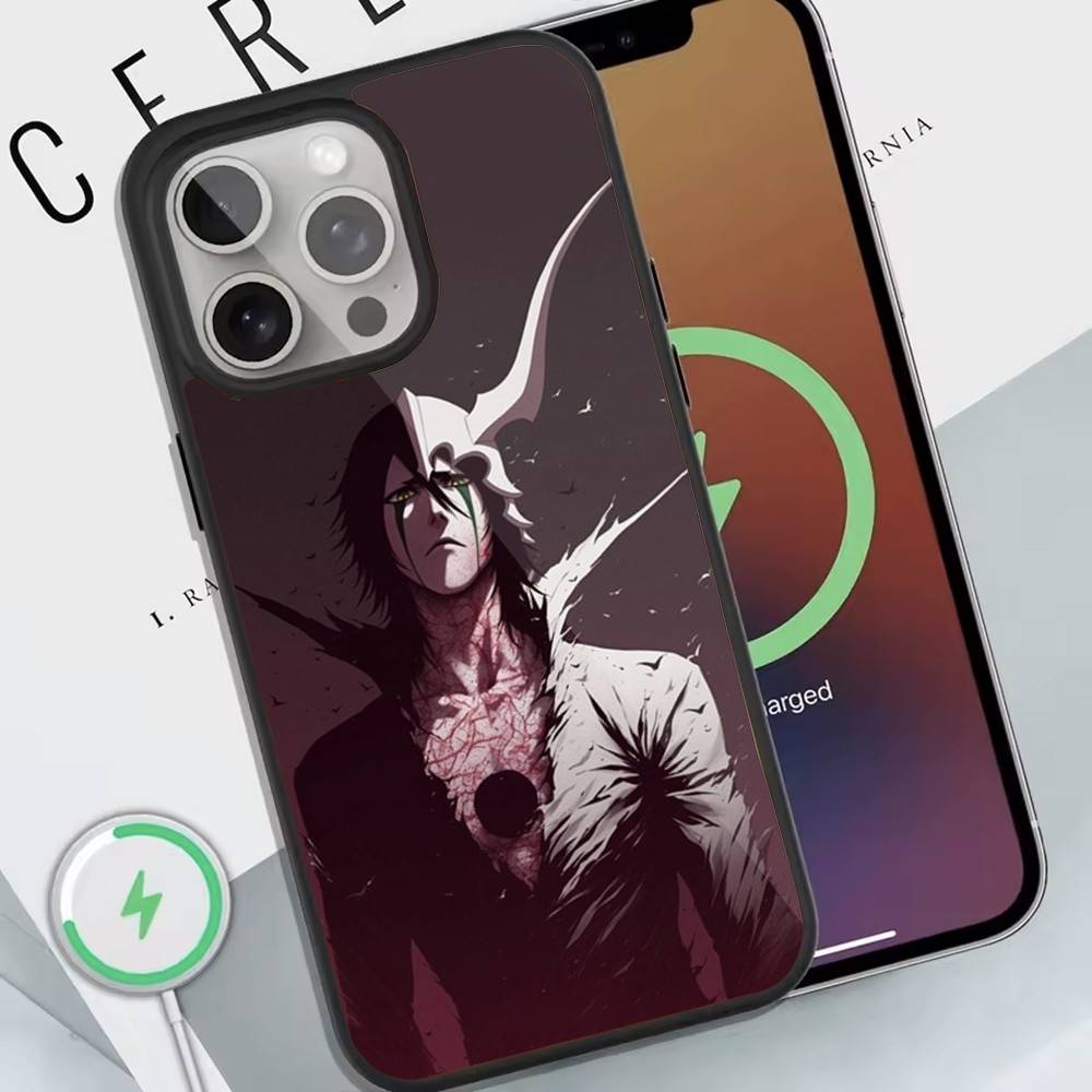 Anime U-Ulquiorra Cife Phone Case For Magnetic Wireless Charge Cover For iphone 16 15 14 13 12 11 Pro Max Plus Coque