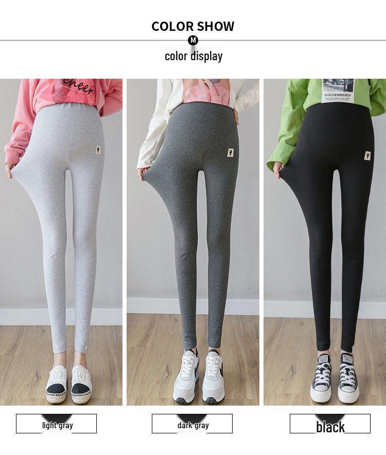 Mateřské modální legíny - Plus Size, Vysoký pas, Břišní podpora, Devítibodová délka, Jarní/Letní nošení