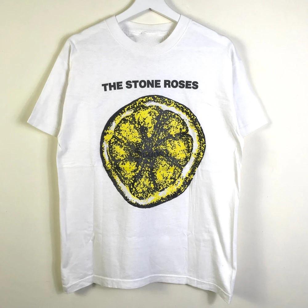 Vtg The Stone Roses band Tour Cotton Full Size Unisex White Shirt