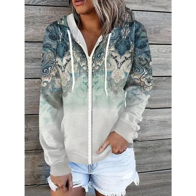 Winter-Kapuzenpullover mit Aufdruck, Sportbekleidung für Damen, Reißverschluss, 3D-Tasche, Hoodies, Herbst-Damenbekleidung