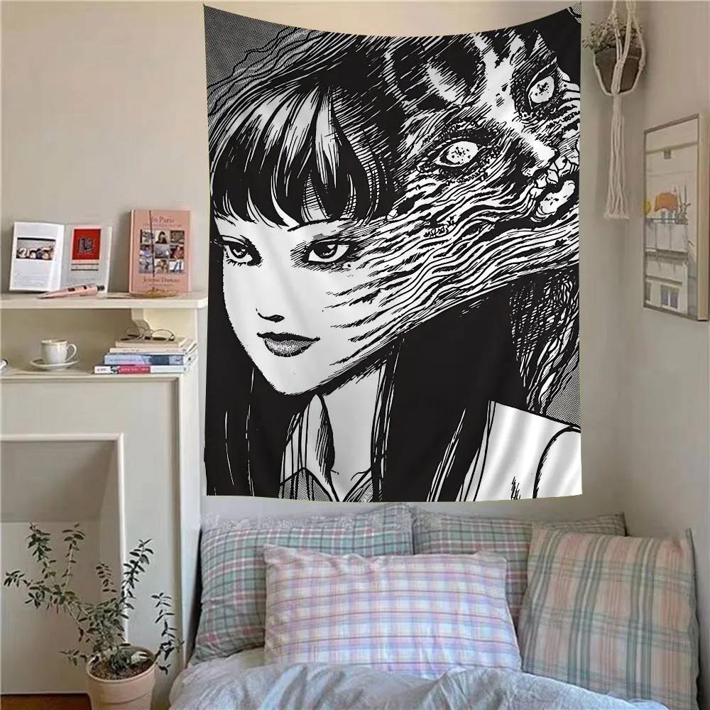 Japan Anime JJunji Ito Anime Wandteppich Günstiger Hippie Wandbehang Böhmische Wandteppiche Mandala Heimdekoration