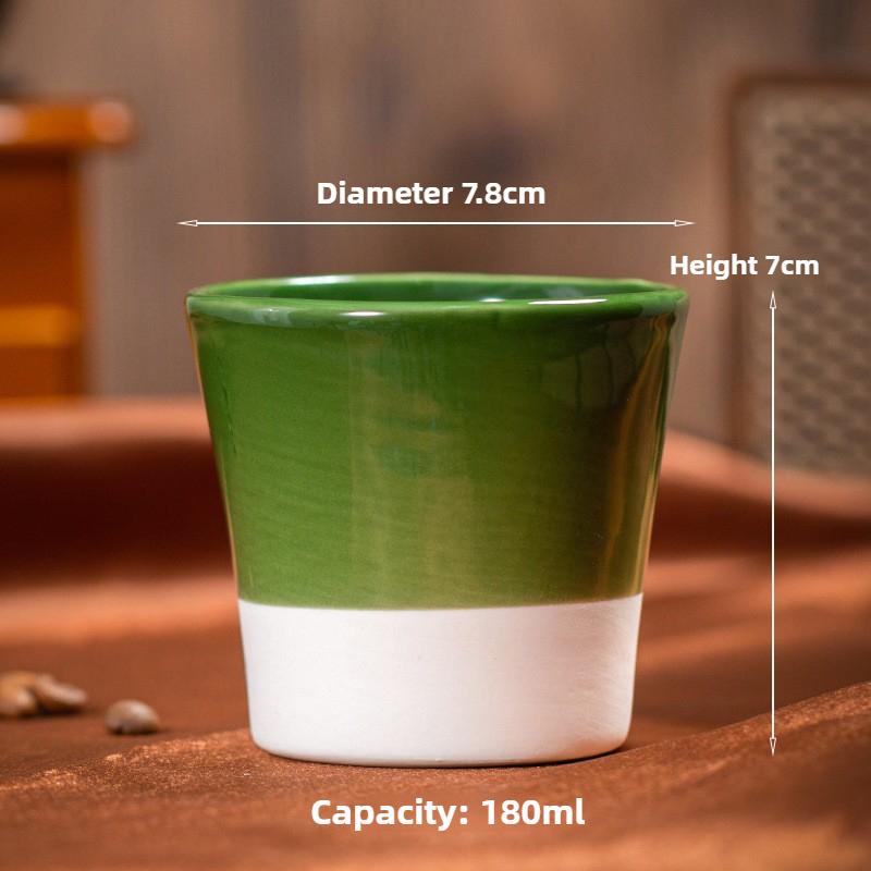 Arabic Coffee Art Ceramic Mug - Handcrafted Middle Eastern Espresso Cup with Color Glaze, Personal Drinking Gift Set