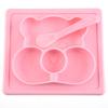 Cute Cartoon Bear Shape Silicone Nonslip Dinner Plate for Kids  Dietary Supplement