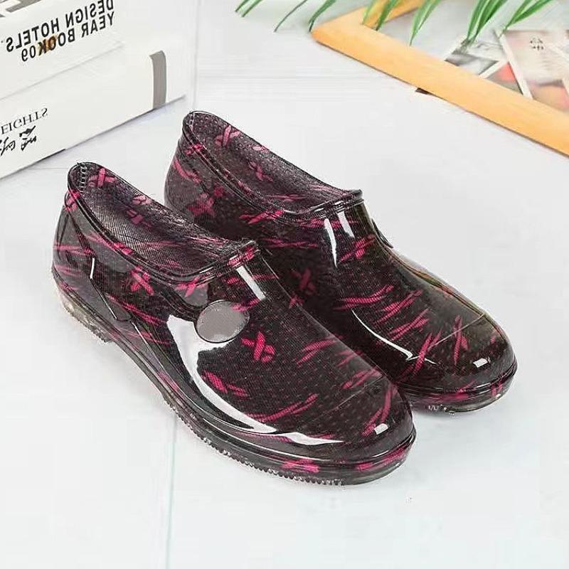 Low Tube Spring and Autumn Rain Shoes Women's Non-slip Water Shoes Short Tube Water Boots Low Tube Low Top Work Rain Boots