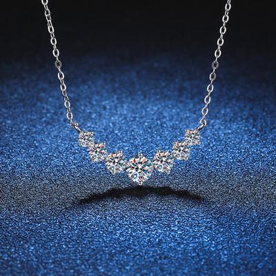 Zertifizierte 1,7-Karat-Diamant-Halskette, 18 Karat vergoldet, 925er-Sterlingsilber, D-Farbe, Moissanit, Luxus-Hochzeitsschmuck, Damengeschenke