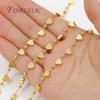 0.5-1 Meter 18K Gold Plated Brass Heart Chain,Bulk Cable Chains For Necklaces Accessories,DIY Jewelry Chains For Needlework