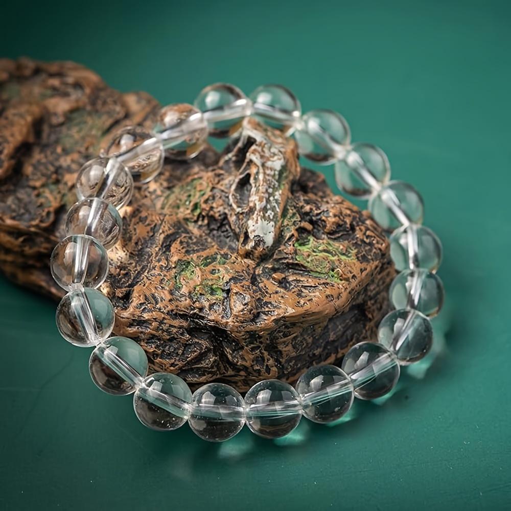 30/50/100pcs 8mm White Transparent Natural Stone Beads, Quartz Round Stone Beads, Loose Gemstones, DIY Bracelets, Necklaces, Earrings, Jewelry Making