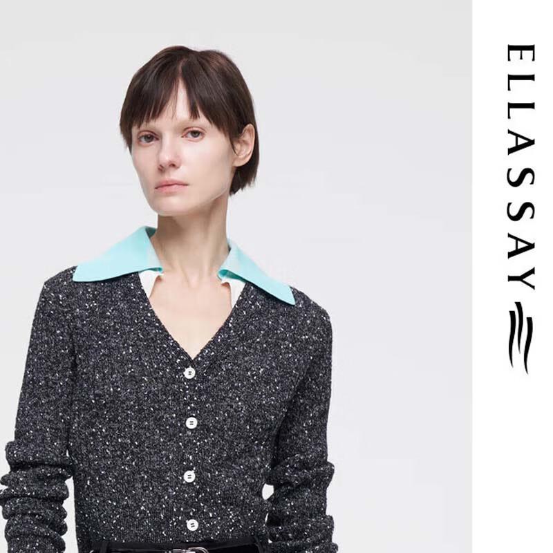 

ELLASSAY Женский кардиган короткой вязки с V-образным вырезом S