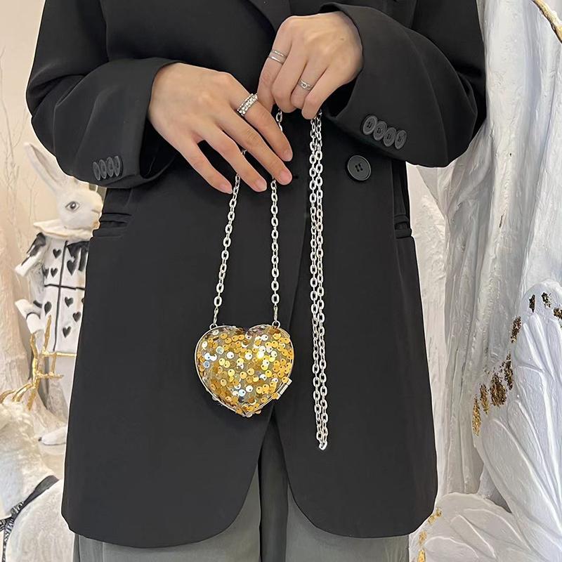 Pailletten Schulterketten Taschen Mini Umhängetasche Vielseitige Schulter Umhänge Mini Lippenstifttasche für Frauen