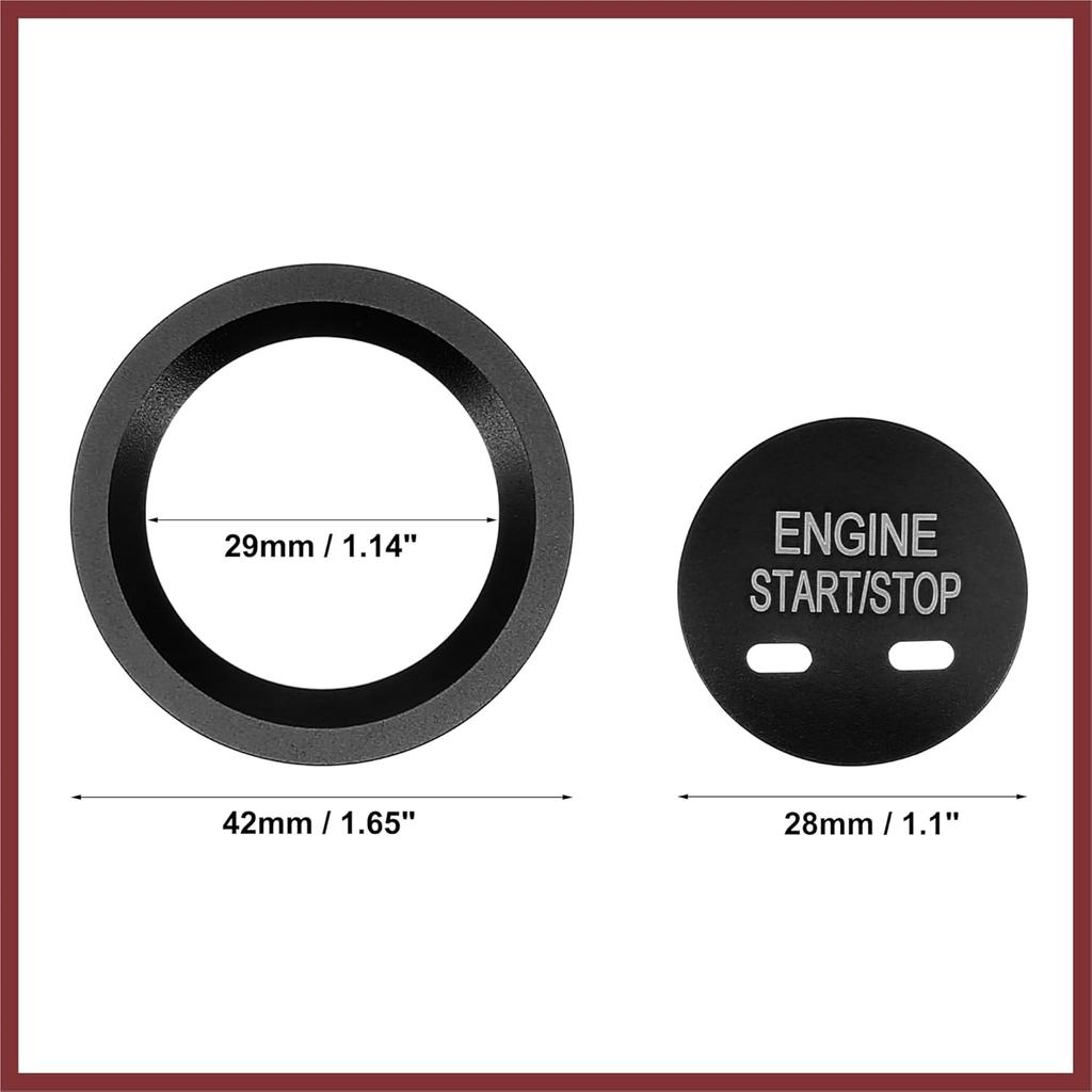 Car Start Stop Switch Button Cover with Ring Kit for Cadillac XTS XT5 CT6 Black Replace Parts