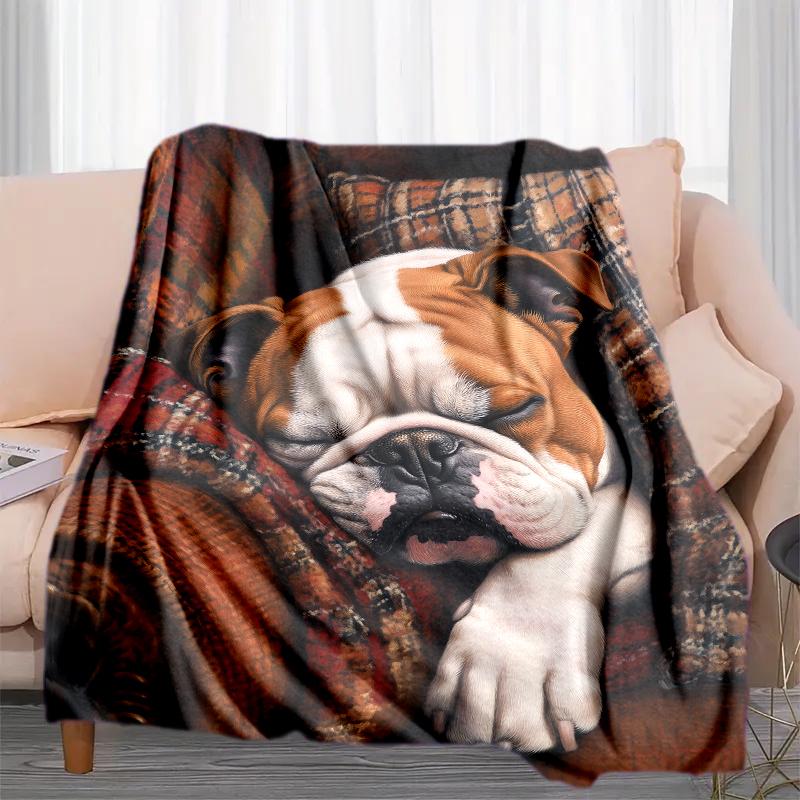

1PC Dog cute printed blanket, all season lightweight home office outdoor nap multifunctional blanket A1 80cm x 120cm