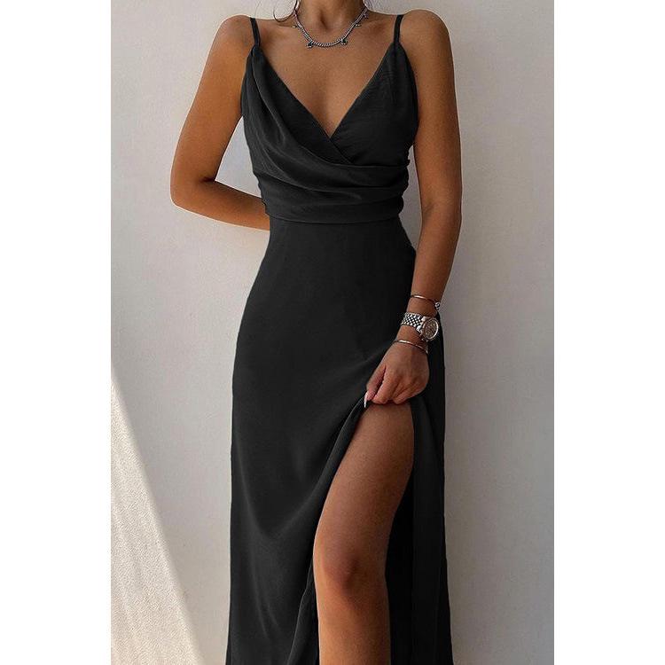2026 Summer Sexy V-Neck Spaghetti Strap Slim Fit Dress for Women