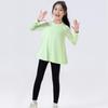 Completo Fitness da Bambina con Pullover a Maniche Lunghe Asciugatura Rapida e Leggings Squalo