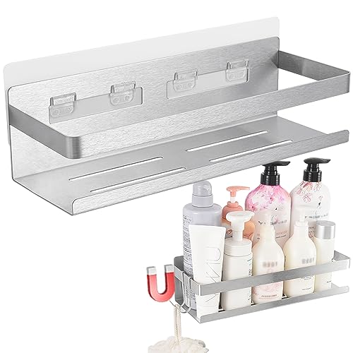 

Bathroom Rack, Strong Fixation, Stainless Steel, Shower Rack, Drainer, Bathroom Storage, Wall-Mounted Shelf, Storage Rack