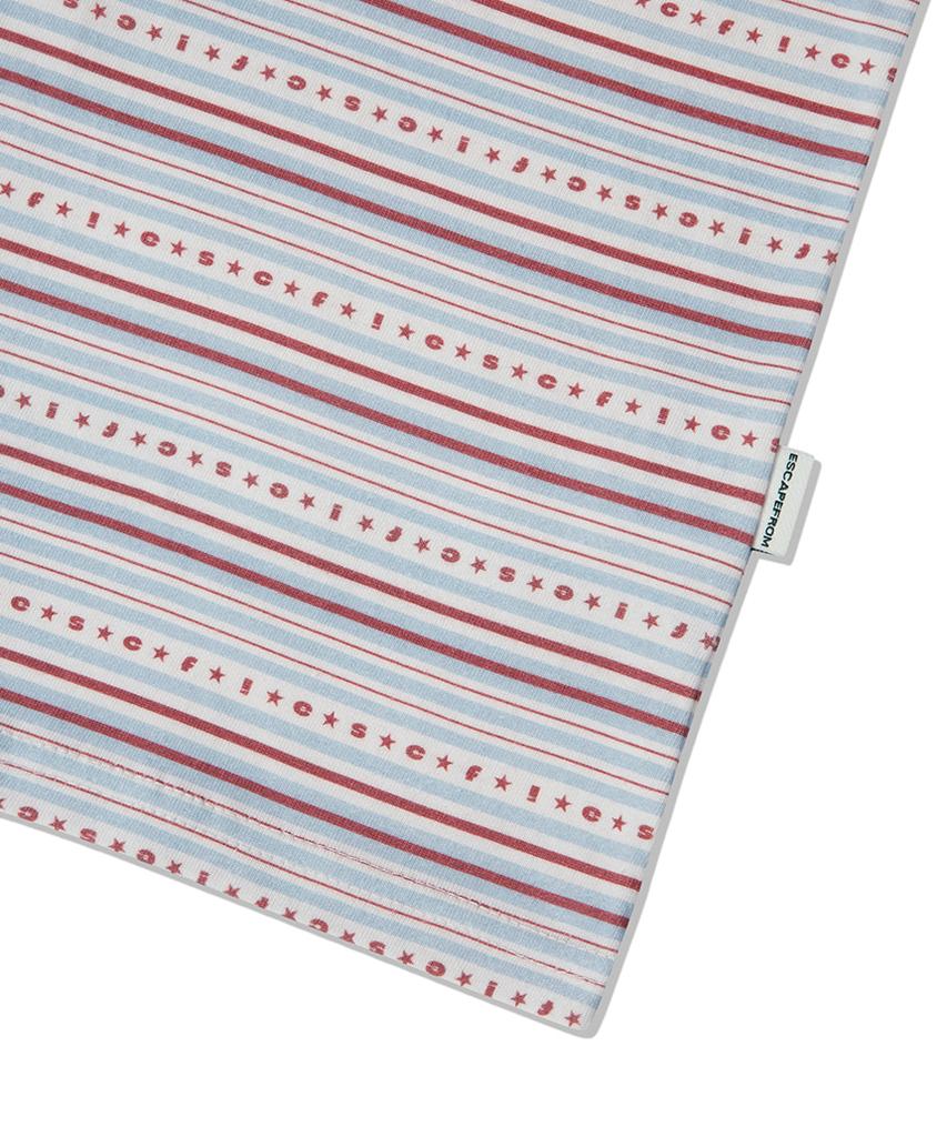 ESCAPEFROM Burgundy Star Logo Stripe Full Print Long Sleeve