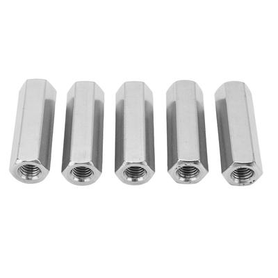 5 Pcs Hex Coupling Nut M10x1.5 L55mm 304 Stainless Steel Rustproof Anti Corrosion Hex Connection