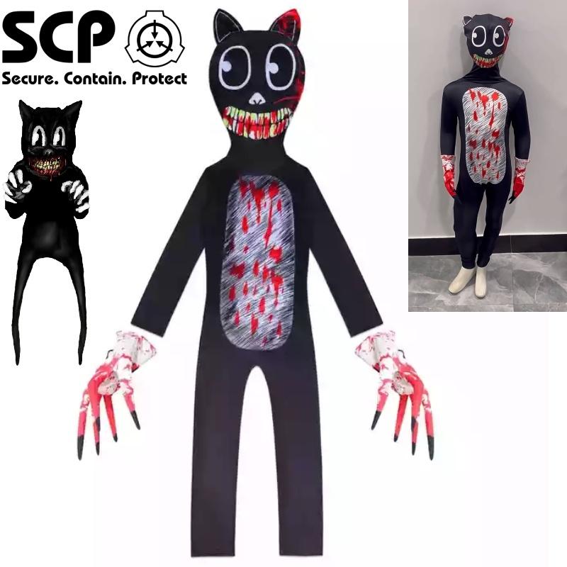 Halloween Performance Costume Sirenhead Cartoon Cat Bodysuit Set For Children Cartoon Cat Theme