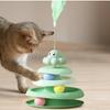 3-stöckiger Katzenspielturm Drehteller Rollkugelspielzeug Interaktives Intelligenz-Trainingsbahn Puzzle Lustige Spiele Zubehör