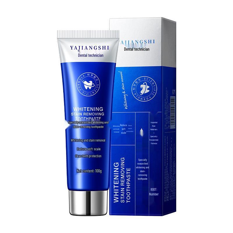 Dentist-approved whitening toothpaste for stain removal, oral health, and fresh breath.