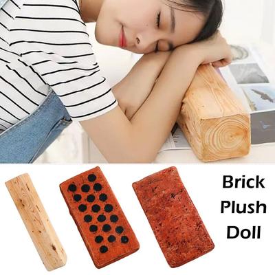 Simulation Brick Wood Block Pillow Nap Rest Sponge Cushion Decor Bedroom Ornament Sofa Pillow P B5R1