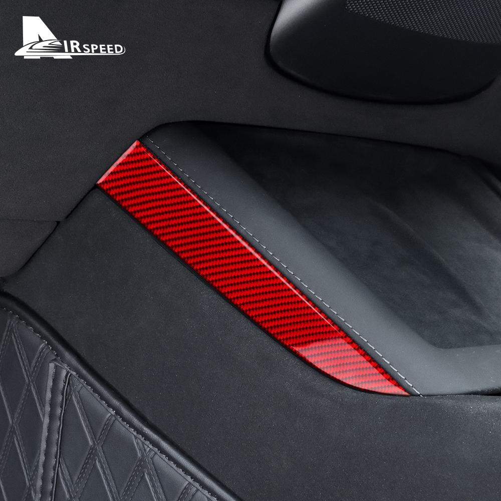 Real Soft Carbon Fiber Wireless Charging Side Sticker For Tesla Model 3 Highland 2025 Model Y Juniper 2025 Interior Accessories