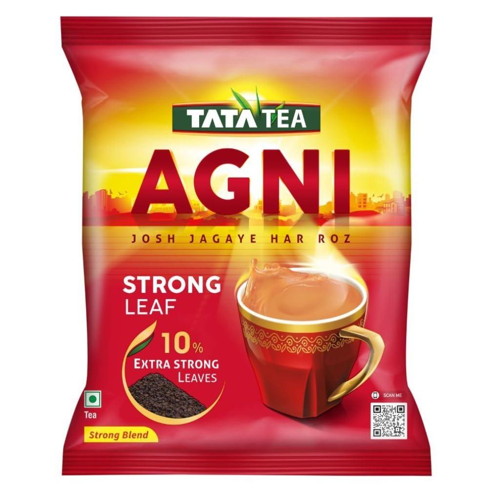 Strong Chai With 10% Extra Strong Leaves, Black Tea,500 Gram, Tata Tea Agni 0.500g