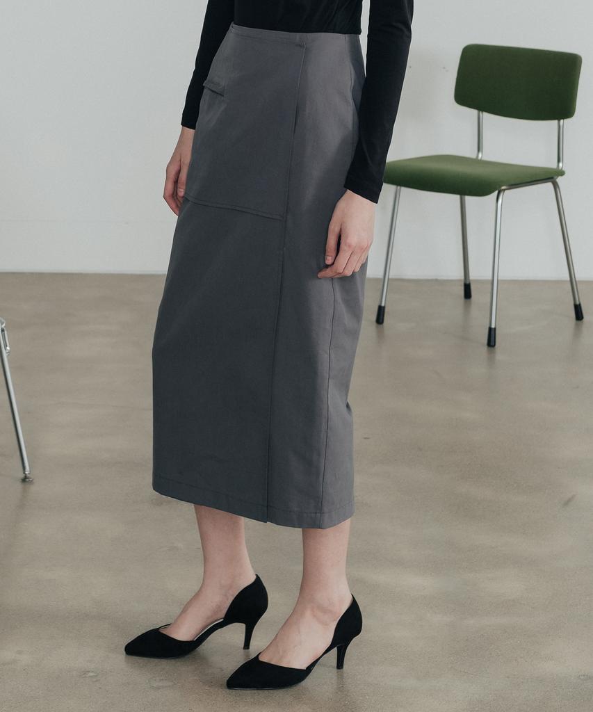 Hardcore Happiness Classic Pocket Maxi Cut-Out Skirt_Charcoal