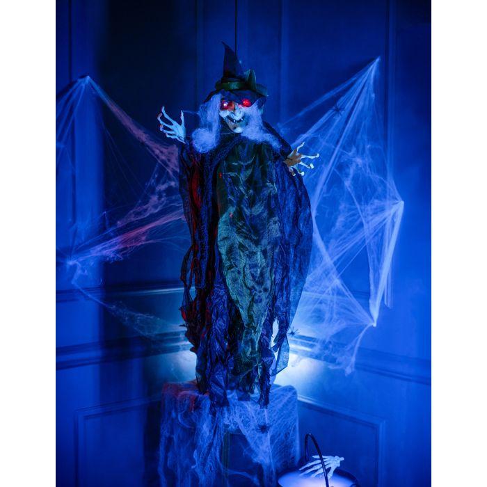 Décoration à suspendre sorcière lumineuse 110 cm