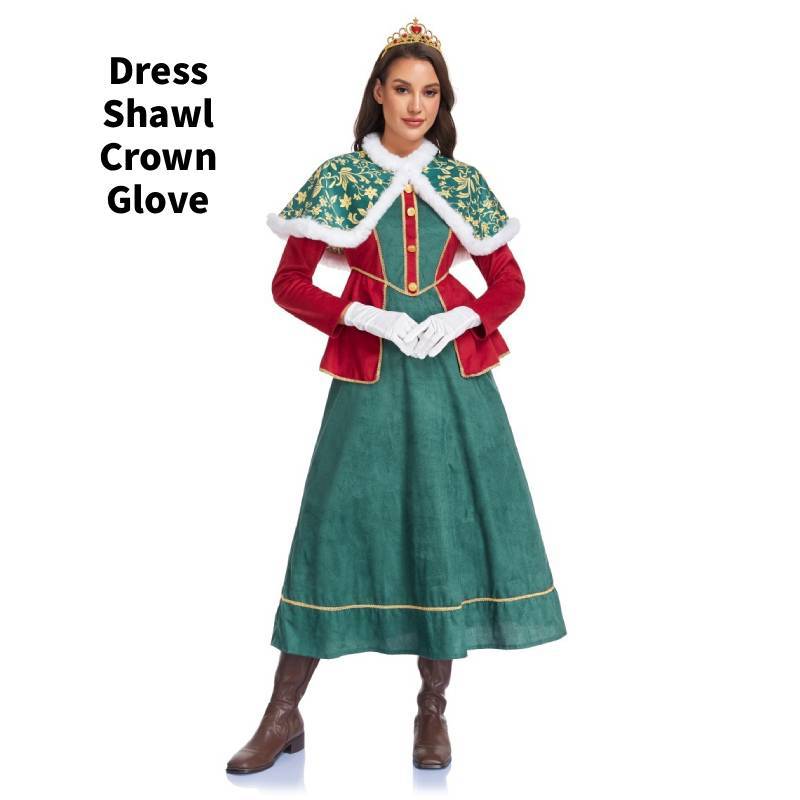 

Halloween Witch Costume For Women With Polyester Fabric And Crown For Cosplay And Stage Performances S