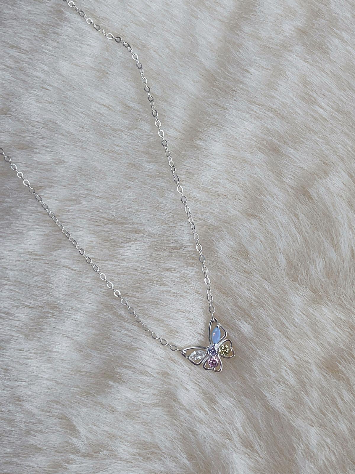 

Ожерелье с бабочкой из стерлингового серебра 925 пробы, женское, Mori Sweet Symphony, циркон, ключичная цепочка, изысканные аксессуары премиум-класса, новое 925 silver